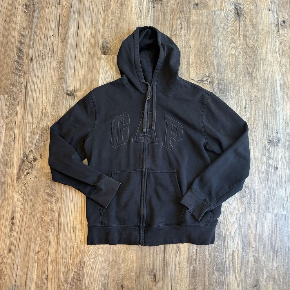 Vintage GAP Women’s Black Full Zip Hooded Sweatshirt Size M